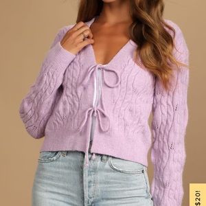 Lavender / purple Small cable knit sweater - Lulu’s *BRAND NEW*